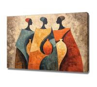 HUYEEI Tableau abstrait moderne sur toile Ombre de figure humaine Grande peinture d'art affiche murale,pour Salle de bain Bureau Cuisine Couloir Appartement Salon(Brun)-40x60cm Encadrée