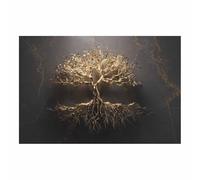 HUYEEI Tableau arbre de vie Arbre gravé d'or Impression Ouvrages D'art Le Bureau À Domicile salon, salle de bain Décoration Moderne(doré174)-70x100cm Sans cadre