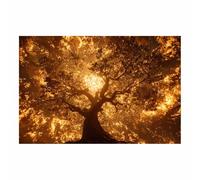 HUYEEI Tableau arbre de vie Arbres enveloppés de flammes Impression Ouvrages D'art Le Bureau À Domicile salon, salle de bain Décoration Moderne(orange29)-70x100cm Sans cadre