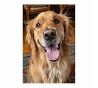 HUYEEI Tableau Decoration Animaux chien Chiens tirant la langue affiches d'animaux avec impression d'art, pour le salon et la chambre(marron)-20x30cm Sans cadre