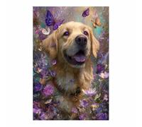 HUYEEI Tableau Decoration Animaux chien Pays des Golden Retriever affiches d'animaux avec impression d'art, pour le salon et la chambre(marron55)-70x100cm Sans cadre