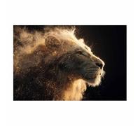 HUYEEI Tableau Decoration Murale Animaux Les lions baignés de lumière affiches d'animaux avec impression d'art, pour le salon et la chambre(marron137)-40x60cm Sans cadre