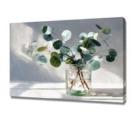 HUYEEI Tableau Toile Decoration Murale Feuilles d'eucalyptus en bouteille tableau art, affiche decoration murale, Pour ferme, bureau, galerie, cuisine.(Vert)-20x30cm Encadrée