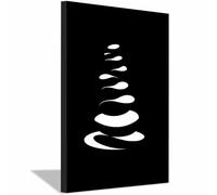 HUYEEI Tableaux Muraux Modernes Style Abstrait Empilement de pierres blanches Peinture sur Toile Affiches et Gravures,pour Chambre Salon Salle de bain Cuisine Couloir(Blanc158)-60x80cm Encadrée