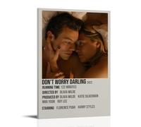 HUYEHEHERRY Impression sur toile « Don't Worry Darling », style vintage, esthétique, affiche décorative pour salles de séjour, 50 x 75 cm, style cadre