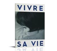 HUYEHEHERRY Poster Vivre Sa Vie - Impression sur toile - Style vintage - Esthétique - Peinture décorative pour salles de séjour - 40 x 60 cm - Style cadre