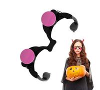Huyeruie Halloween Red Light Glass - Halloween Glow Glass | Glowing Eyeglasses Goggles Props | Halloween Scary | Funny Halloween LED Glass | Festive Flashing Red Eye Glasses For Holiday