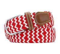 Huyfhksd Ceintures de golf multicolores pour hommes et femmes Ceinture tressée décontractée, rouge/blanc, for Waist Size 28"-31"