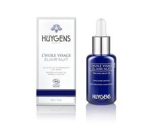 HUYGENS Elixir Night Oil - Concentré régénérant à l’argan, au jojoba & aux vitamines B, C, E - Serum visage hydratant anti rides - Certifié bio, 100% naturel, Fabriqué en France, 30 ml