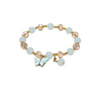 HUYTBYG Bracelet en perles et boucles d'oreilles créoles solides pour enfants en forme de papillon imitation jade, A, Résine, Pas de gemme