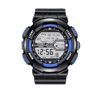 HUYTBYG Hommes Sport Mode Poignet LCD Chronomètre Date Montre Caoutchouc Numérique Garçon Montre Arbitre Football, noir foncé, taille unique