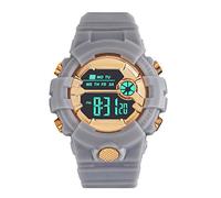 HUYTBYG Montre de sport numérique en caoutchouc pour homme avec affichage de la date, chronomètre, écran LCD Prw-2500, gris, One Size