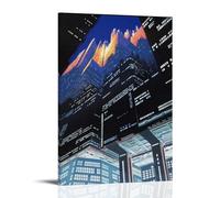 HUYTRGRBRT Poster Cyber City - Art mural décoratif sur toile moderne pour salon - 40 x 60 cm - Style cadre