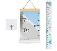 Huyu Tableau de croissance pour bébé, tableau de la hauteur des enfants à suspendre au mur Règles de mesure pour enfants garçons filles Décoration de chambre d'enfant Déhoussable et effaçable Tableau de croissance 20,1 x 200,7 cm (bleu)