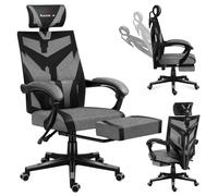 Huzaro Combat 5.0 | Chaise de jeu Chaise de bureau ergonomique Chaise PC | Repose-pieds Appuie-tête réglable jusqu'à 140 kg 90-140° Angle d'inclinaison | Gris