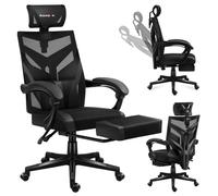 Huzaro Combat 5.0 | Chaise de jeu Chaise de bureau ergonomique Chaise PC | Repose-pieds Appuie-tête réglable jusqu'à 140 kg 90-140° Angle d'inclinaison | Noir