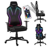 huzaro Combat 6.2 | Éclairage LED RVB | Chaise Gamer | Design Ergonomique | Dossier réglable | Hauteur d'assise et d'accoudoirs réglables | Tissu Mesh HD | Style Moderne | Noir