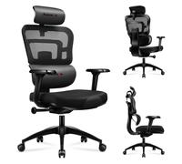 Huzaro Combat 7.0 Chaise de gaming chaise de bureau fauteuil de direction jusqu'à 150 kg tissu ventilé soutien lombaire appui-tête accoudoirs 4D noir