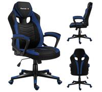 Huzaro Force 2.5 | chaise de bureau gaming chaise d'ordinateur | réglable en hauteur pivotant avec fonction bascule | peut supporter jusqu'à 140 kg | tissu | noir bleu