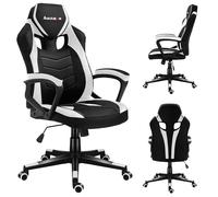 huzaro Force 2.5 | Chaise Gaming | Réglable en Hauteur | Pivotante avec Fonction Bascule | Design Ergonomique | Accoudoirs Souples | Roues en Caoutchouc | Blanc
