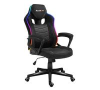 Chaise gaming HUZARO FORCE 2.5 LED RVB, Tissu Chaise Bureau, Pc Gaming, Ergonomique, Réglable, Pivotant, Accoudoirs, Gamer