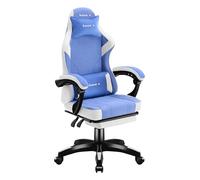 huzaro Force 3.7 Chaise Gaming Ergonomique | Fauteuil Gamer avec Repose-Pieds et Coussin Lombaire | Dossier Inclinable | Accoudoirs Confort | Tissu Respirant | roulettes Silencieuses | Bleu
