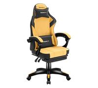 huzaro Force 3.7 Chaise Gaming Ergonomique | Fauteuil Gamer avec Repose-Pieds | Coussin Lombaire | Dossier Inclinable | Accoudoirs Confort | roulettes Silencieuses | Tissu Respirant | Jaune