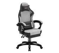 huzaro Force 3.7 Chaise Gaming Ergonomique | Fauteuil Gamer avec Repose-Pieds | Coussin Lombaire | Dossier Inclinable | Accoudoirs Confort | roulettes Silencieuses | Tissu Respirant | Gris