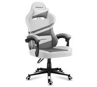 Huzaro Chaise gaming FORCE 4.4 – Ergonomique, réglable, bascule, appui-tête – Blanc tissu