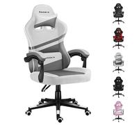 Chaise Gaming HUZARO FORCE 4.4 Blanc Tissu - Ergonomique - Réglable - Pivotant