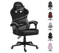 huzaro Force 4.4 Chaise Bureau Gamer | Designe Ergonomique | Tissu Mesh | Appui-tête | Coussin Lombaire | Réglable en Hauteur | PC Gaming | Accoudoirs Souples | Gris