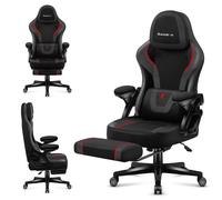 Huzaro Force 4.6 | Chaise de jeu PC Chaise de bureau ergonomique | Repose-pieds Fonction bascule Appuie-tête réglable Dossier | jusqu'à 130 kg | Noir