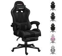 Chaise gaming HUZARO FORCE 4.7 Carbon, Chaise Bureau, Pc Gaming, Ergonomique, Coussin Lombaire Têtière, Réglable, Repose-pieds