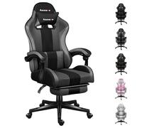 huzaro Force 4.7 Chaise Gamer | Ergonomique | Charge maximale - 140kg | Double Inclinaison | Accoudoirs | Coussin Lombaire | Tissu Huge Mesh | Repose-Pieds | Gris