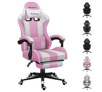 huzaro Force 4.7 Chaise Gamer | Ergonomique | Charge maximale - 140kg | Double Inclinaison | Accoudoirs | Coussin Lombaire | Tissu Huge Mesh | Repose-Pieds | Rose
