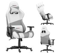 Huzaro Force 6.2 | Chaise de jeu Chaise de bureau Chaise de bureau Gamer Tissu | jusqu'à 130 kg | Réglable en hauteur Appui-tête Appui lombaire | Blanc
