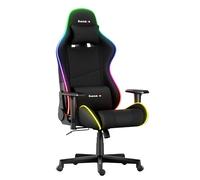 huzaro Force 6.2 RVB | Eclairage LED | Chaise Bureau Gaming | Tissu Carbone | Jusqu'à 130 kg | Réglable en Hauteur | Appuie tête | Design Ergonomique | Noir