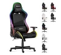 huzaro Force 6.2 RVB | Eclairage LED | Chaise Gamer | Tissu HD | Jusqu'à 130 kg | Réglable en Hauteur | Ergonomique | PC Gaming | Siege Bureau | Noir