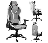 Huzaro Force 7.9 | Chaise de jeu Chaise de bureau Chaise de bureau ergonomique | Appuie-tête Réglable en hauteur Accoudoirs 3D | jusqu'à 150 kg | Tissu | Gris