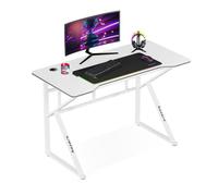 huzaro Hero 1.6 Blanc | Bureau Gaming | Construction Solide | Design Ergonomique | Plateau revêtement Carbone | 100x60cm | Crochet Casque | Porte gobelet | Home Office