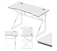 Huzaro Hero 1.6 | Table d'ordinateur Gaming Table de bureau | 120 x 60 cm | Deux passages de câbles construction en acier | Gaming Homeoffice | Blanc