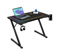 huzaro Hero 1.8 Bureau Gaming | Plateau Structure Carbone 100x60cm | Crochet Casque et Porte Goblet | Construction Moderne et Solide | Design Ergonomique | Poste PC Gamer | Noir