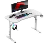 huzaro Hero 2.6 | Bureau PC Gaming | Construction Solide | Design Ergonomique | Plateau en Carbone | 120x60cm | Crochet Casque | Porte gobelet | Reglage 3 hauteurs | Passe-Cable | Blanc