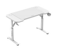 huzaro Hero 2.6 | Bureau PC Gaming | Construction Solide | Design Ergonomique | Plateau en Carbone | 120x60cm | Crochet Casque | Porte gobelet | Reglage 3 hauteurs | Passe-Cable | Blanc