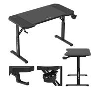 huzaro Hero 2.6 | Bureau PC Gaming | Construction Solide | Design Ergonomique | Plateau en Carbone | 120x60cm | Crochet Casque | Porte gobelet | Reglage 3 hauteurs | Passe-Cable | Noir