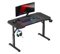 huzaro Hero 2.6 | Bureau PC Gaming | Construction Solide | Design Ergonomique | Plateau en Carbone | 120x60cm | Crochet Casque | Porte gobelet | Reglage 3 hauteurs | Passe-Cable | Noir