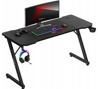 huzaro Hero 3.3 | Bureau pour PC de jeu | Tapis de souris inclus | Crochet pour écouteurs Porte-boisson | Organisateur de câbles | 140x60cm | Noir