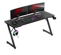 huzaro Hero 4.8 | Bureau pour PC de jeu | Tapis de souris inclus | Crochet pour écouteurs Porte-boisson | Organisateur de câbles | 160x60cm | Noir
