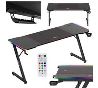 Huzaro Bureau gaming Hero 4.8 – Plateau 160×60 cm, LED RGB, crochet casque et porte-gobelet
