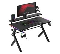 huzaro Hero 5.0 RVB, Éclairage RGB LED, Bureau Gaming, 120x60cm, Rangement